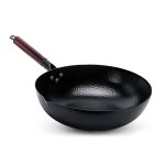 Wok Traditionnel en Acier Martelé avec Manche en Bois 6