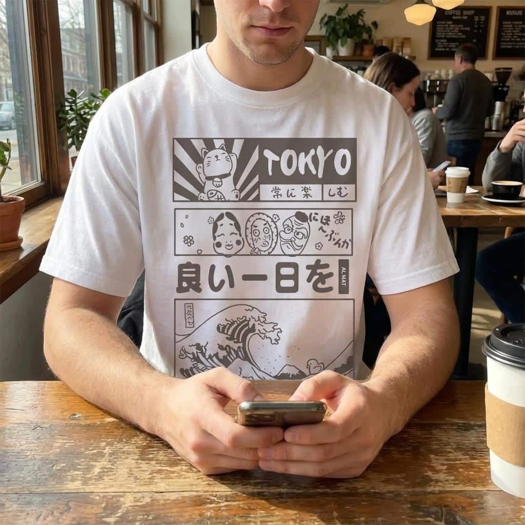 T-shirt graphique Tokyo coupe loose