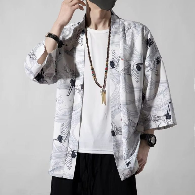 Veste Style Japonais en lin avec Manches Ample 2