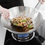 Wok en Acier Inoxydable avec Poignée Anti-brûlure pour Cuisine au Gaz 3