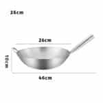 Wok en Acier Inoxydable avec Poignée Anti-brûlure pour Cuisine au Gaz 5