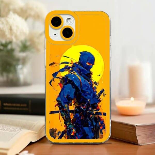 Coque artistique pour iPhone et Samsung avec illustration de ninja japonais