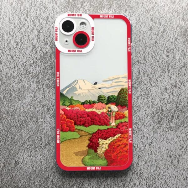 Protection pour Iphone avec Illustration Japonaise Traditionnelle du Mont Fuji