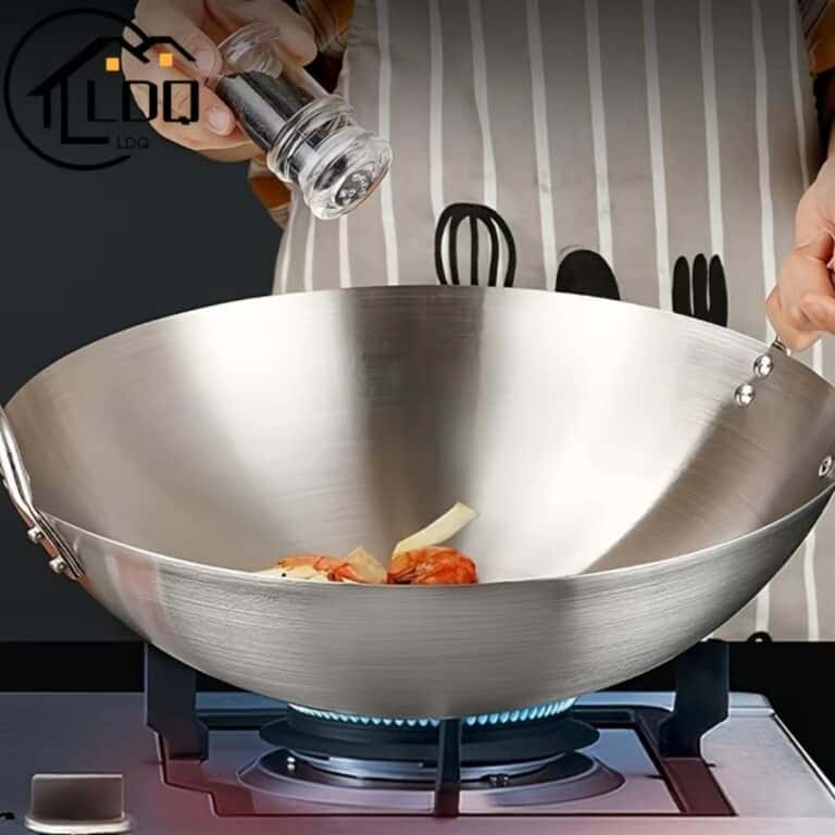Grand wok Japonais en Acier Inoxydable pour Cuisinière à Gaz 1