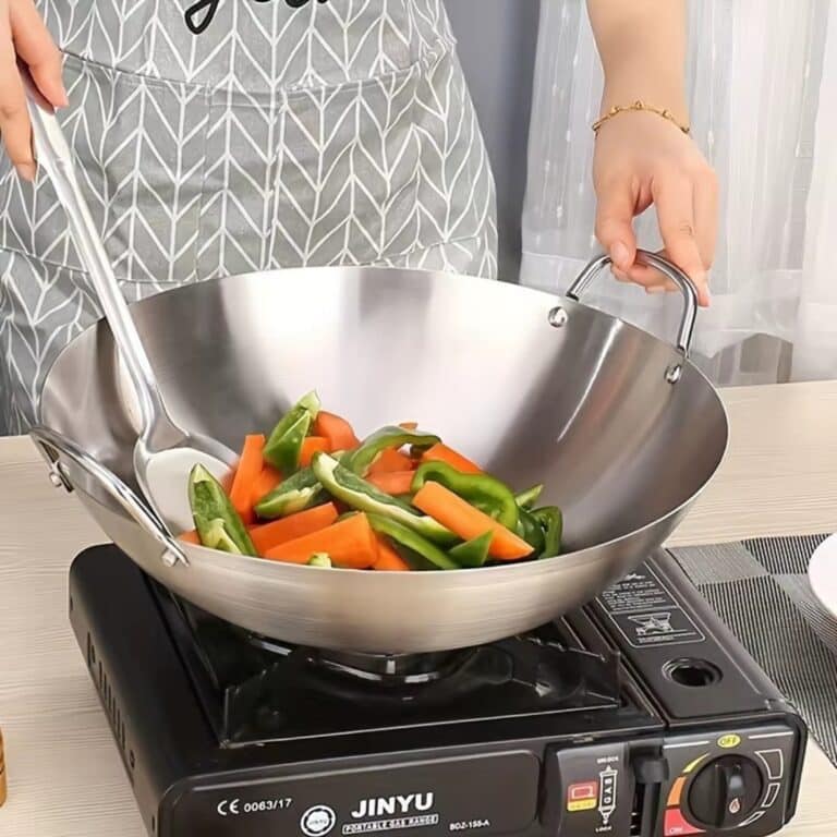 Grand wok Japonais en Acier Inoxydable pour Cuisinière à Gaz 2