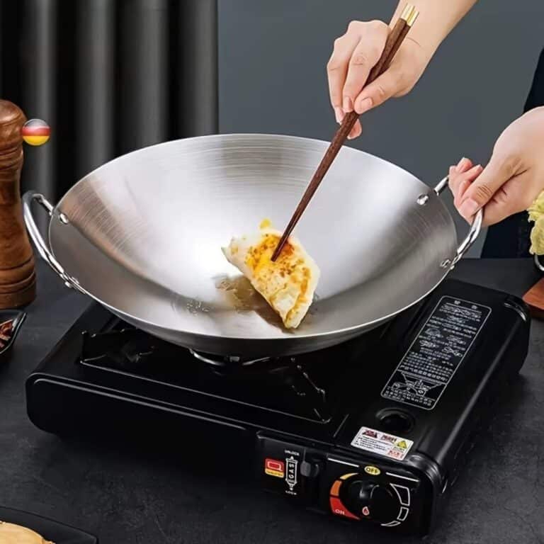 Grand wok Japonais en Acier Inoxydable pour Cuisinière à Gaz 4