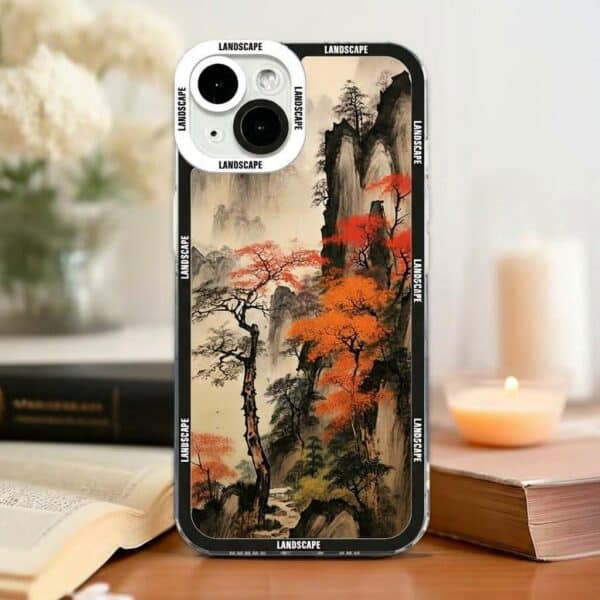 Housse pour téléphone décorative style peinture asiatique