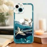 Protection de smartphone style japonais avec grues et montagnes
