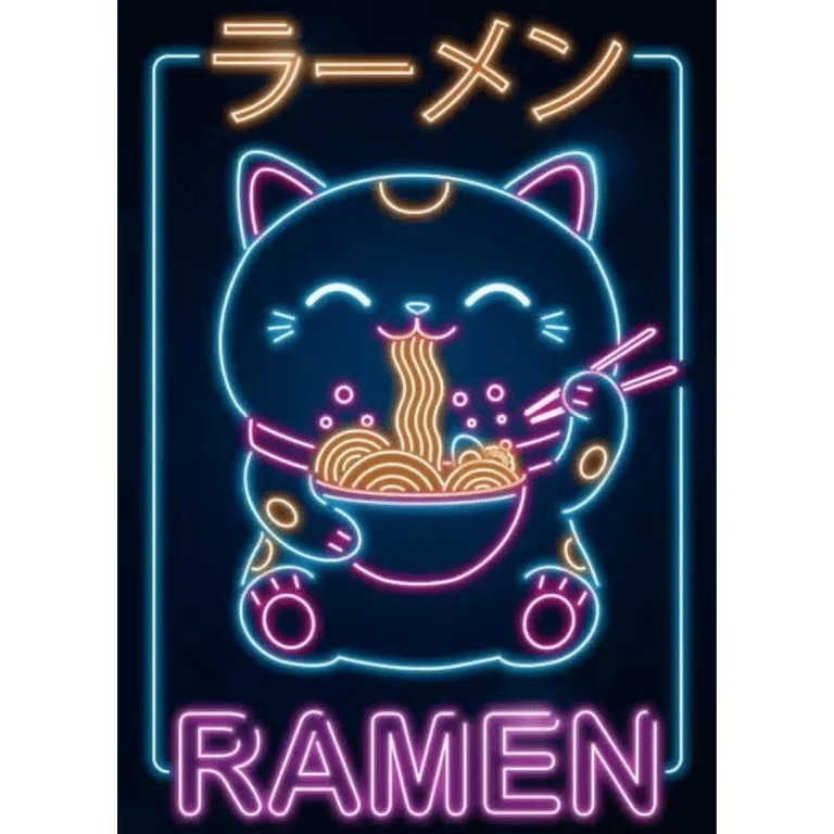 Art Mural Style Néon Japonais 3