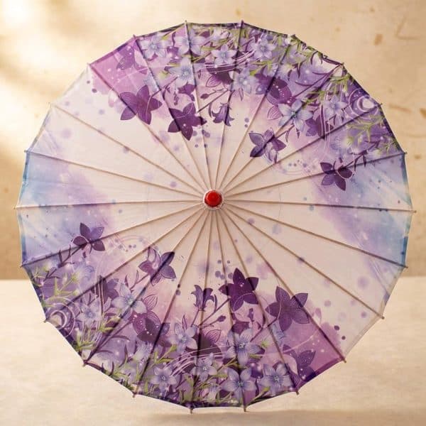 Ombrelle Traditionnelle Japonaise avec Fleurs de Lavande