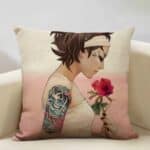 Housse de Coussin Décorative Carrée Portrait de Femme Japonaise 8