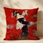 Housse-de-Coussin-Dycorative-Carrye-Portrait-de-Femme-Japonaise-picture-8450