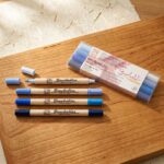 Lot-de-4-Stylos-Pinceaux-Aquarelle-Double-Pointe-Kuretake-Nuance-de-Bleue-picture-4458