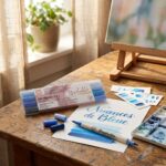 Lot-de-4-Stylos-Pinceaux-Aquarelle-Double-Pointe-Kuretake-Nuance-de-Bleue-picture-9571