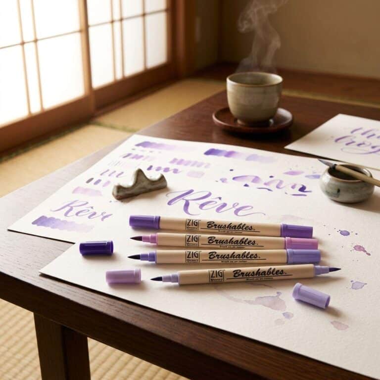 Set-de-4-Stylos-Pinceaux-Aquarelle-Violets-Kuretake-pour-Lettrage-et-Cryation-picture-2792