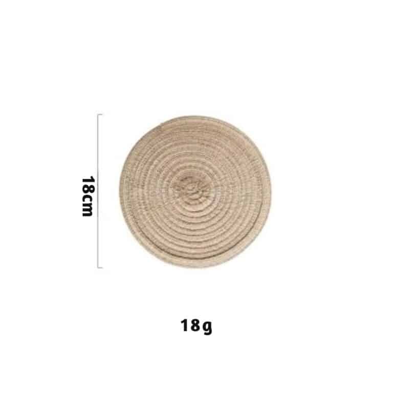 Set de 6 Napperons Ronds Tissés Style Moderne Minimaliste 11