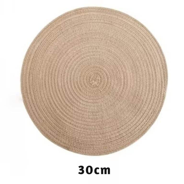 Set de 6 Napperons Ronds Tissés Style Moderne Minimaliste 12