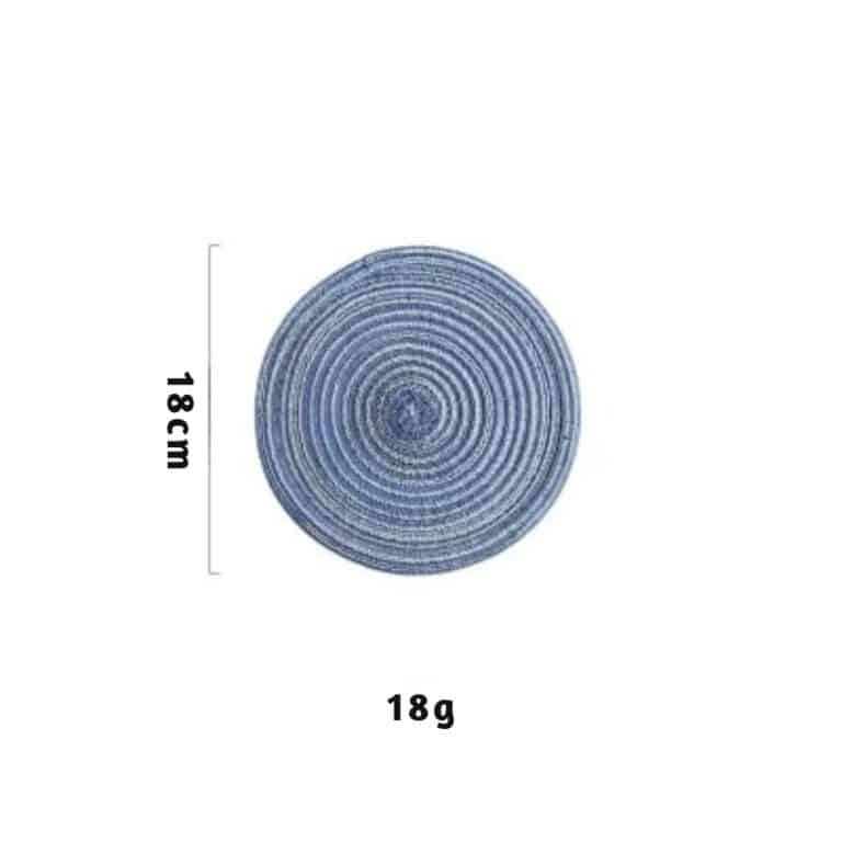 Set de 6 Napperons Ronds Tissés Style Moderne Minimaliste 5