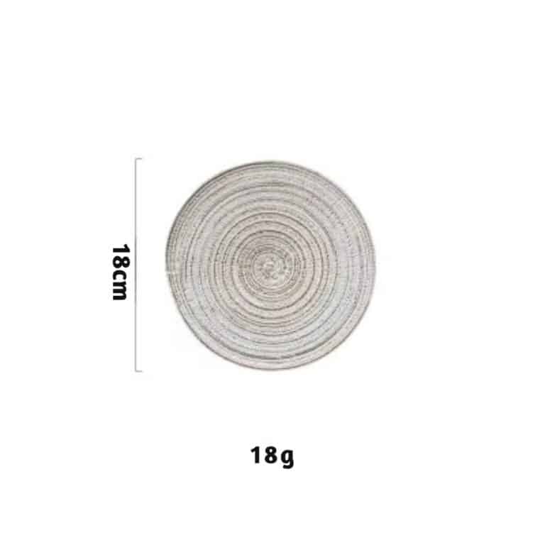 Set de 6 Napperons Ronds Tissés Style Moderne Minimaliste 7