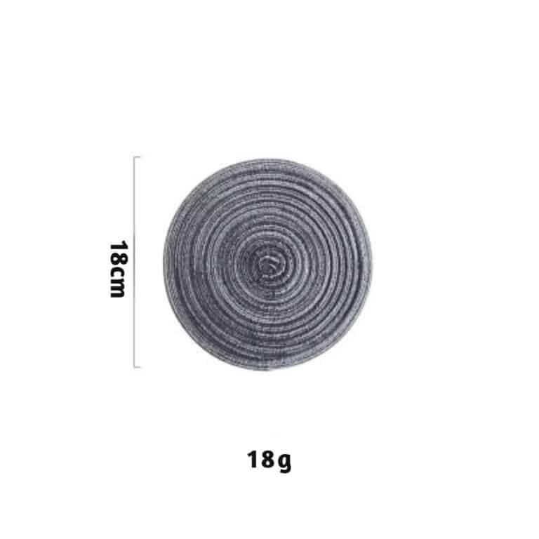 Set de 6 Napperons Ronds Tissés Style Moderne Minimaliste 9