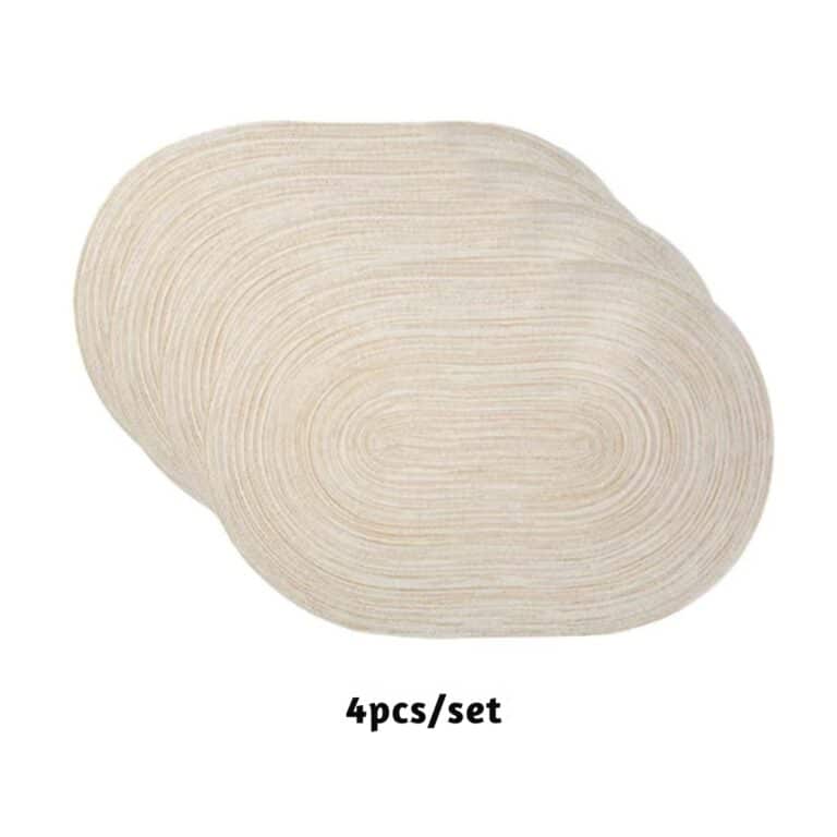 Sets de Table Ovales Japonais à Rayures Concentriques en lot de 4 3