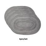 Sets de Table Ovales Japonais à Rayures Concentriques en lot de 4 5