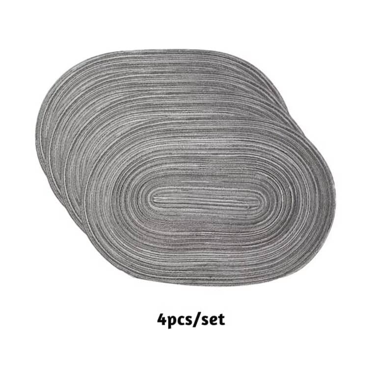 Sets de Table Ovales Japonais à Rayures Concentriques en lot de 4 5