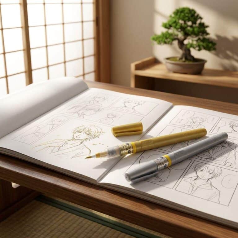 Stylo-Pinceau-Kuretake-pour-Calligraphie-et-Manga-Encre-Argent-ou-Dory-picture-9820