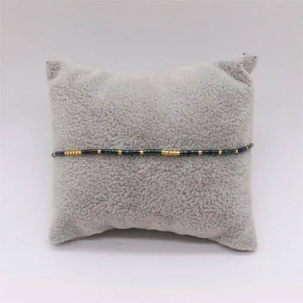 Bracelet japonais en perles de verre à motifs géométriques avec fermoir ajustable