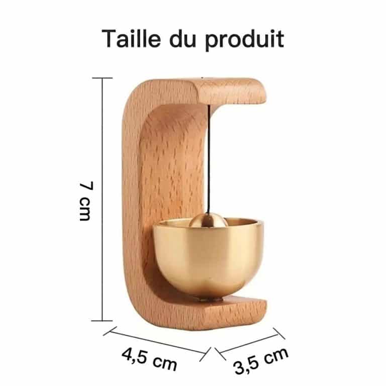 Carillon zen Décoratif en Bois et bol en Laiton Suspendu - technique 2934