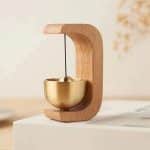 Carillon zen décoratif en bois et bol en laiton suspendu (1)
