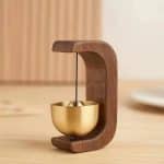 Carillon zen décoratif en bois et bol en laiton suspendu (2)
