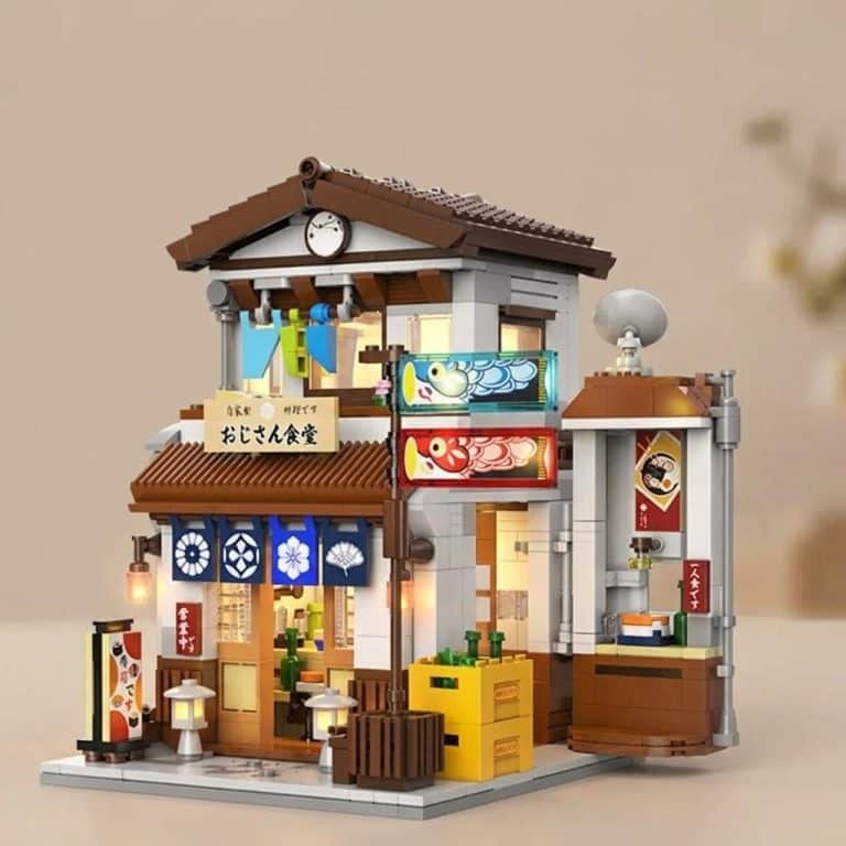 Maquette de Restaurant Japonais de Style Lego avec Éclairage - picture 8869
