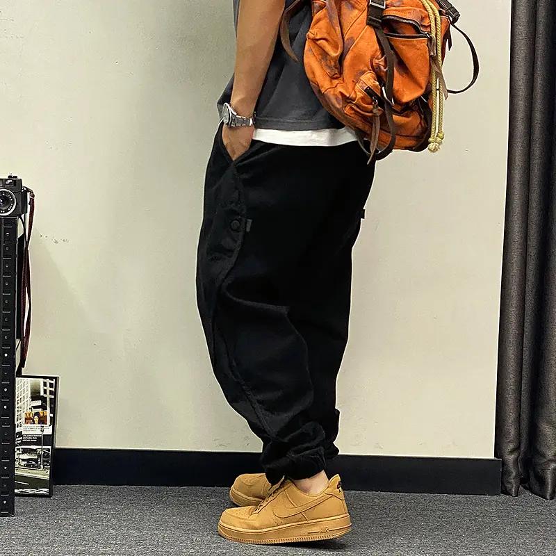 Pantalon cargo streetwear à poches latérales - Noir, XXXL