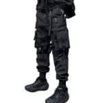 Pantalon-Cargo-Techwear-Noir-a-Multiples-Poches-et-Sangles-Tactiques-galerie-4836