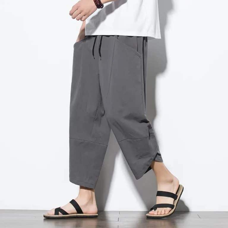 Pantalon-Sarouel-Ample-pour-Homme-en-Coton-Respirant-a-Taille-Ajustable-galerie-2525