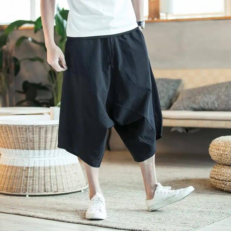 Pantalon-Sarouel-Japonais-pour-Homme-Coupe-Ample-avec-Effet-Drape-galerie-3878