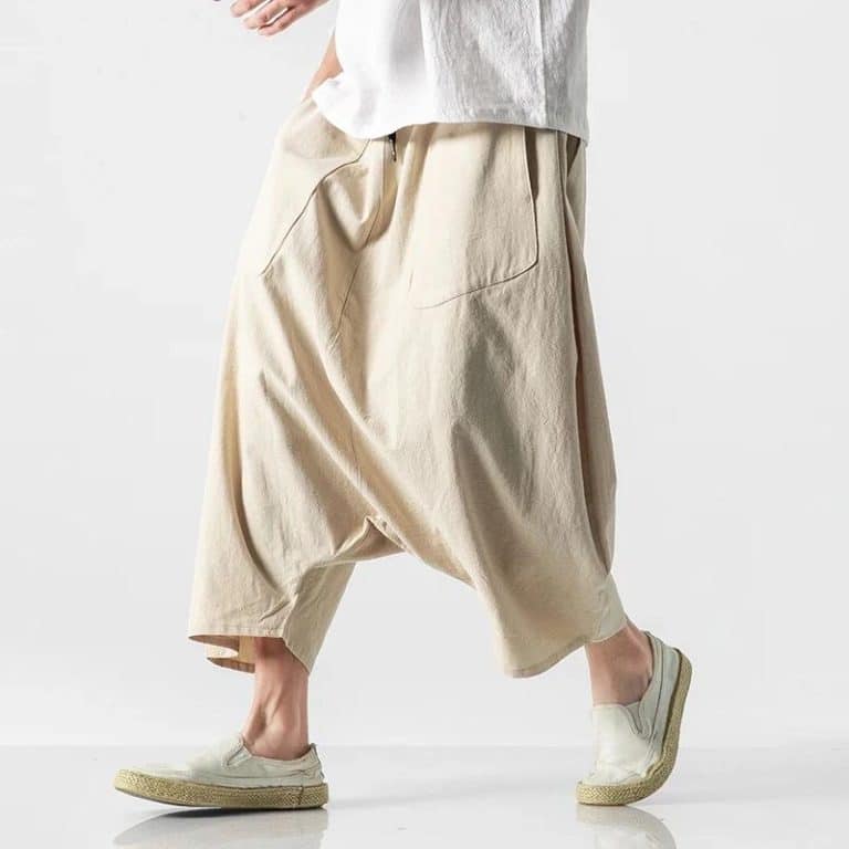 Pantalon-Sarouel-de-Style-Japonais-en-Coton-et-lin-avec-Coupe-Ample-galerie-3128
