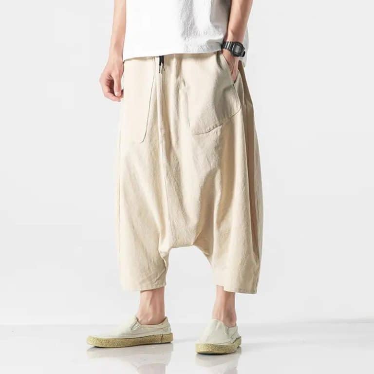 Pantalon-Sarouel-de-Style-Japonais-en-Coton-et-lin-avec-Coupe-Ample-galerie-4216