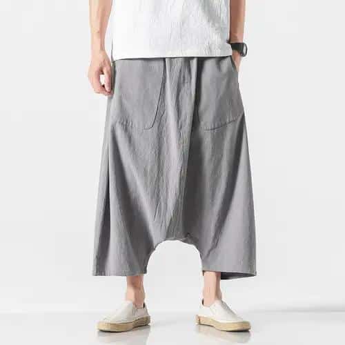 Pantalon-Sarouel-de-Style-Japonais-en-Coton-et-lin-avec-Coupe-Ample-galerie-7462
