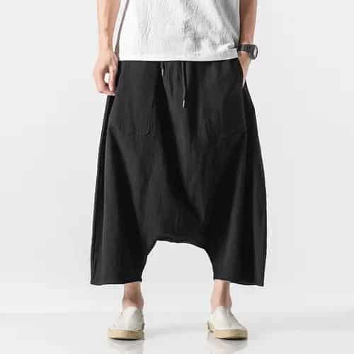 Pantalon-Sarouel-de-Style-Japonais-en-Coton-et-lin-avec-Coupe-Ample-galerie-9293