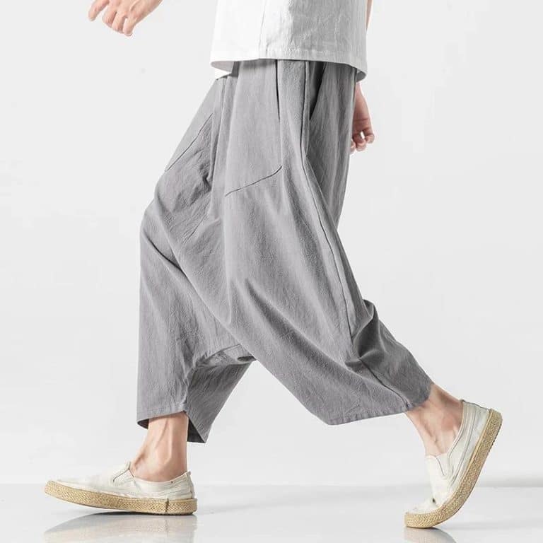 Pantalon-Sarouel-de-Style-Japonais-en-Coton-et-lin-avec-Coupe-Ample-galerie-9378