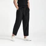 Pantalon-a-Coupe-Droite-en-Tissu-Plisse-avec-Cordon-de-Serrage-galerie-8950