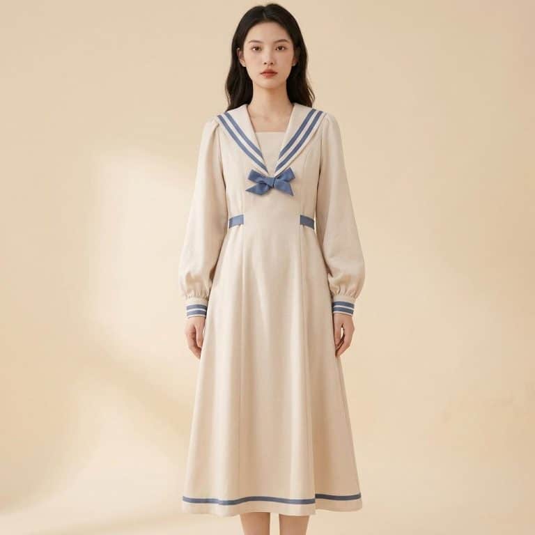 Robe-Japonaise-Style-Marin-a-col-Matelot-avec-Nud-picture-9616