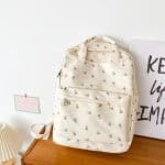 Sac-a-dos-Japonais-en-Toile-a-Petites-Fleurs-avec-zip-et-Poche-avant-galerie-5120