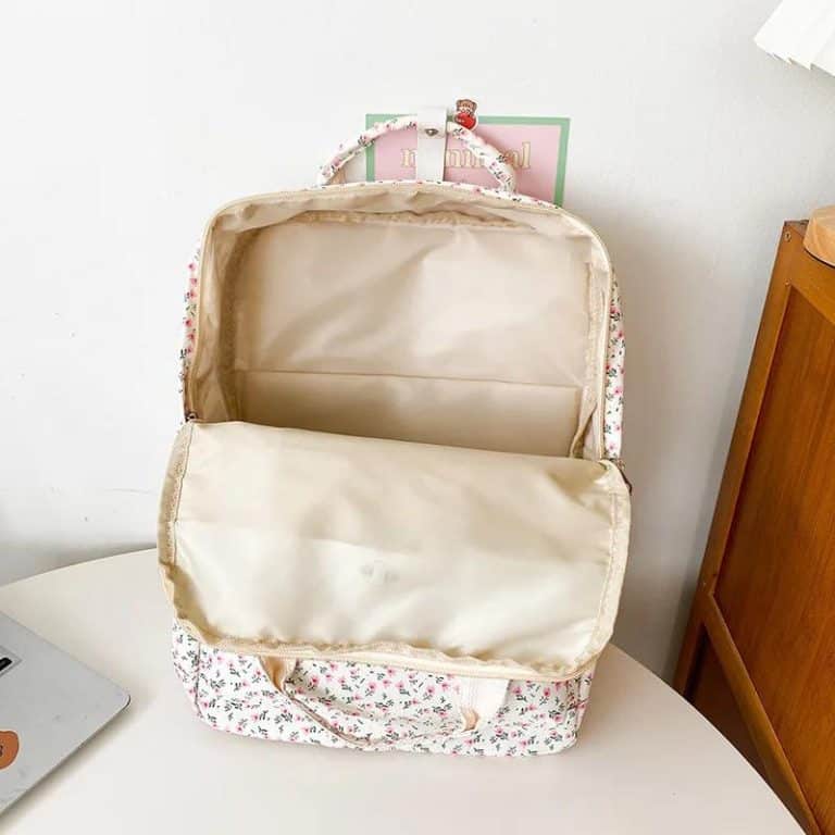 Sac-a-dos-Japonais-en-Toile-a-Petites-Fleurs-avec-zip-et-Poche-avant-galerie-9148