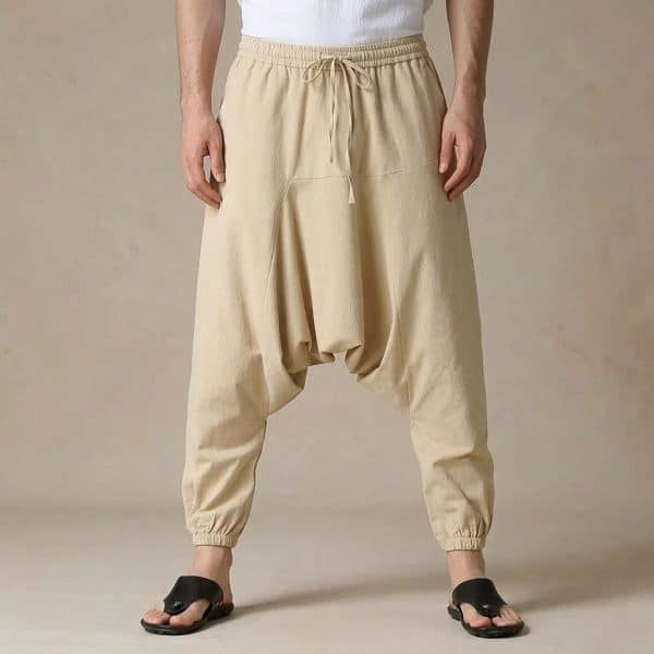 Sarouel homme décontracté uni avec coupe oversize