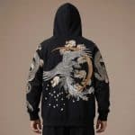 Sweat-a-Capuche-Streetwear-Orne-de-Grandes-Broderies-de-Phenix-et-Dragons-picture-9038