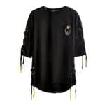 T-shirt-Decontracte-a-Coupe-Ample-avec-Lacage-Decoratif-galerie-5898