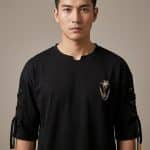 T-shirt-Decontracte-a-Coupe-Ample-avec-Lacage-Decoratif-picture-3679